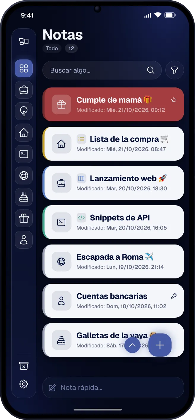 Fast Memo en un móvil Android