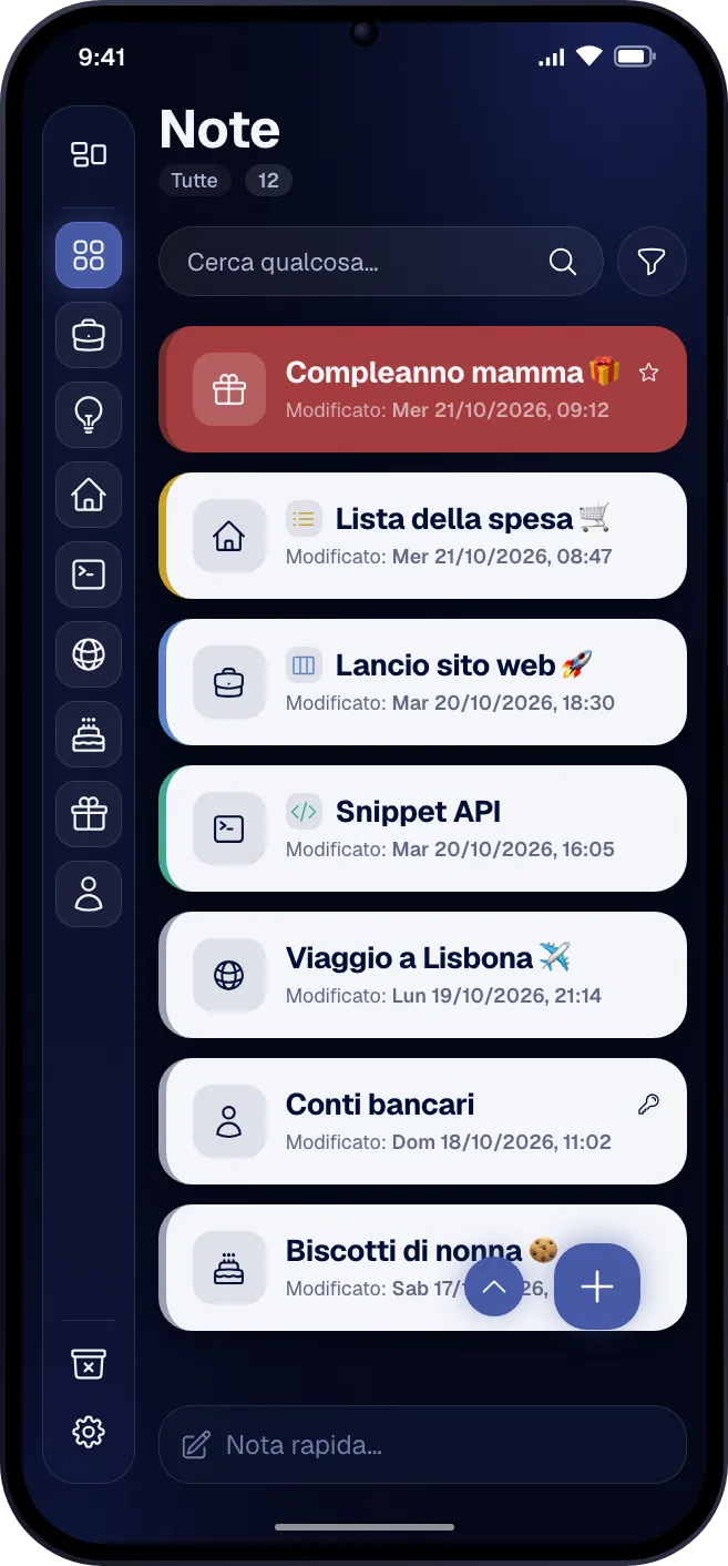 Fast Memo su un telefono Android